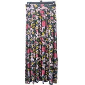Cherokee Floral Maxi Skirt Elastic Waist Flowy A-Line Boho Cottagecore XL